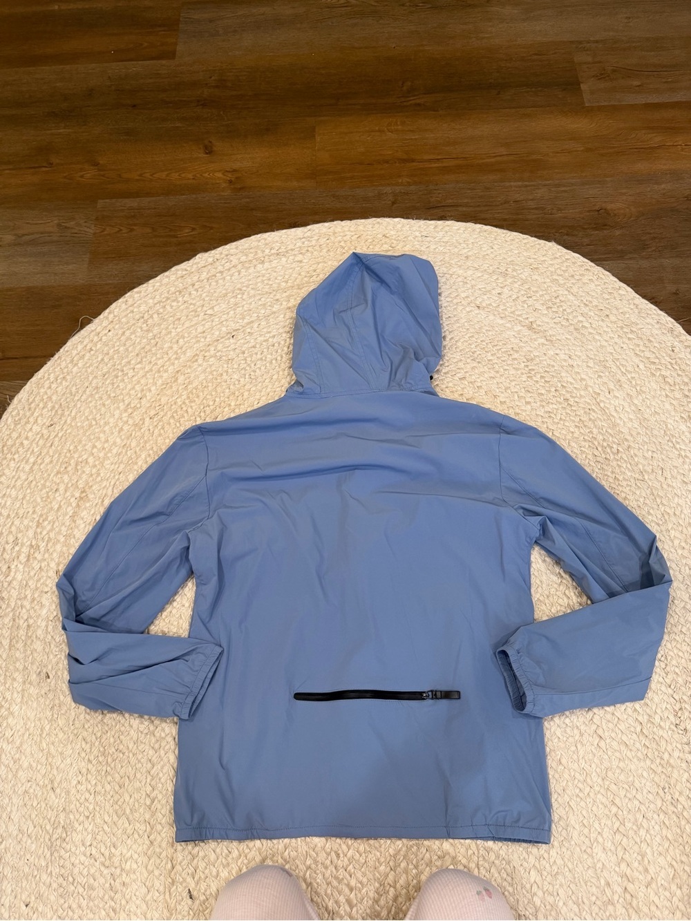 Prada Light Blue Hooded Windbreaker with Black Zipper Pull - Picture 7 of 7